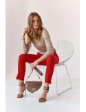 Elegant red trousers with a crease MP45138 - Online store - Boutique